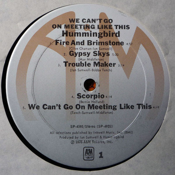 Hummingbird : We Can't Go On Meeting Like This (LP, Album, Mon)