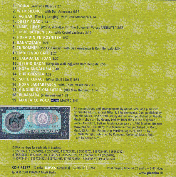 Fanfare Ciocărlia : Iag Bari (CD, Album, Enh)