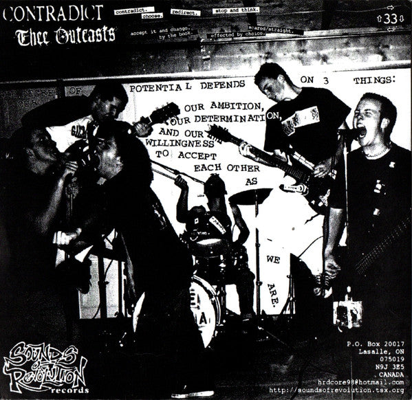 Contradict (2) / Thee Outcasts : Potential For Something More (7", Whi)