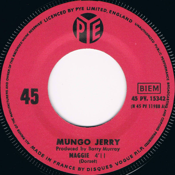 Mungo Jerry : Maggie / Mother "!"!"! Boogie (7", Single)