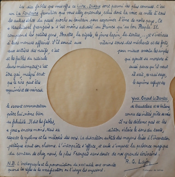 Jean De La Fontaine, Yves-Gérard Le Dantec : Fables De La Fontaine N°1 (7", EP)