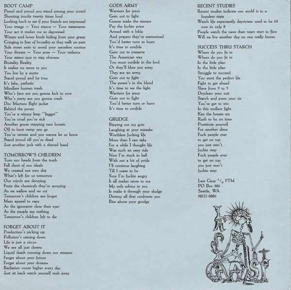 Last Gasp : Happily Ever After ...Means Eternal Hell (7", EP)