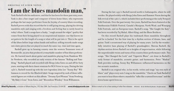 Yank Rachell : Blues Mandolin Man (CD, Album)