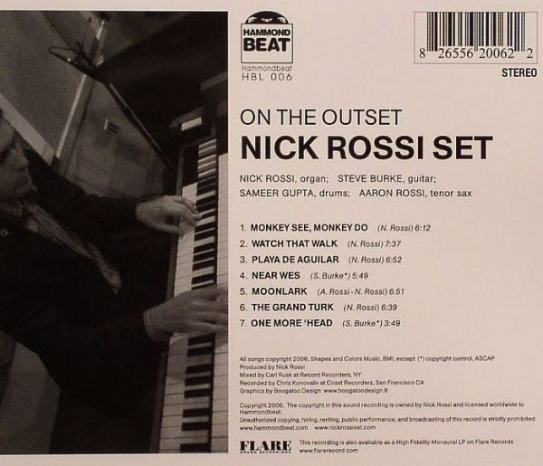 Nick Rossi Set : On The Outset (CD, Album)