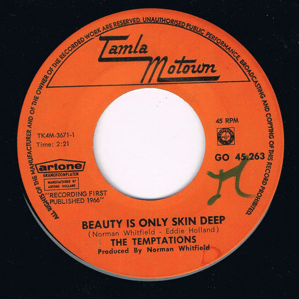 The Temptations : Beauty Is Only Skin Deep (7", Single)