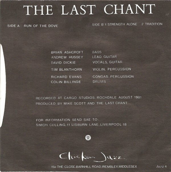 The Last Chant : Run Of The Dove (7", Single)