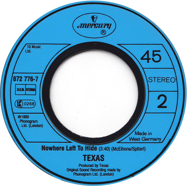 Texas : Thrill Has Gone (7", Single, Blu)