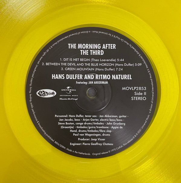 Hans Dulfer And Ritmo Natural Featuring Jan Akkerman : The Morning After The Third (LP, Album, Ltd, Num, RE, Yel)