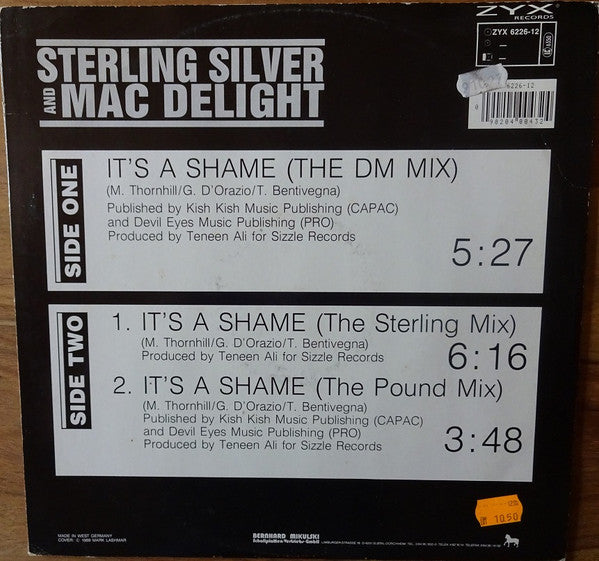 Sterling Silver And Mac Delight : It's A Shame (12", Maxi)