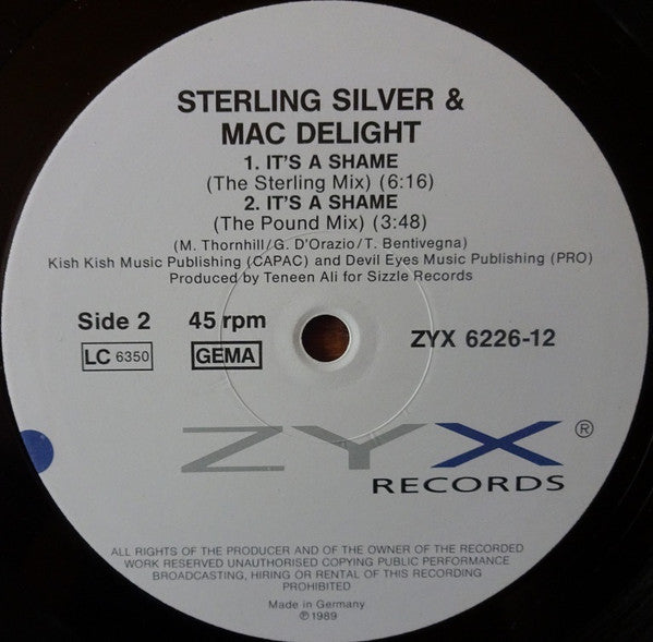Sterling Silver And Mac Delight : It's A Shame (12", Maxi)