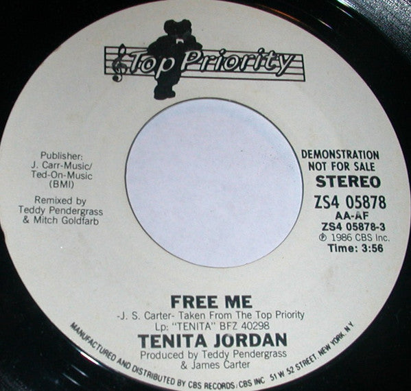 Tenita Jordan : Free Me (7", Promo)