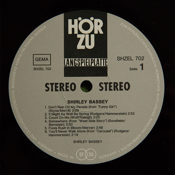 Shirley Bassey : Shirley Bassey (LP, Comp)