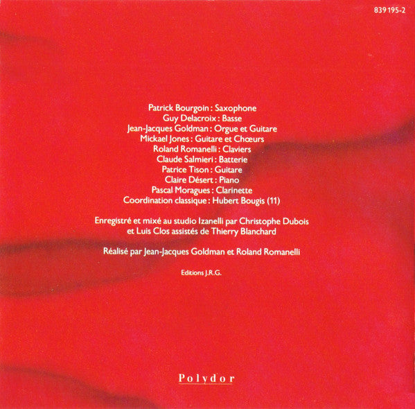 Jean-Jacques Goldman & Roland Romanelli : Musique Du Film L'Union Sacrée (CD, Album)