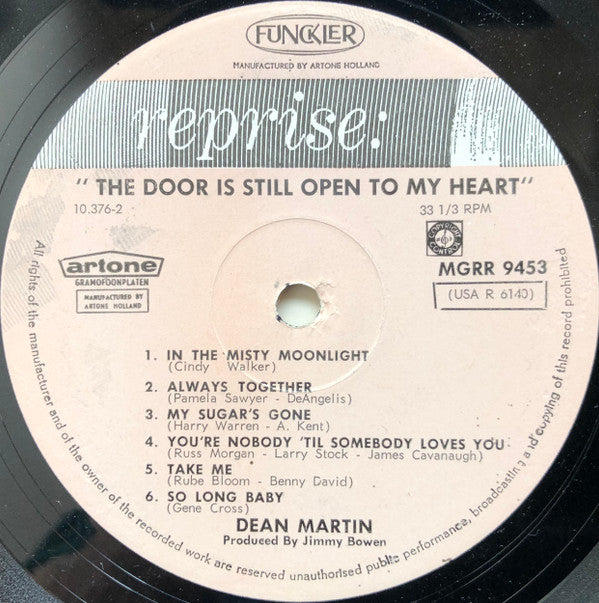 Dean Martin : The Door Is Still Open To My Heart (LP, Album, Mono)