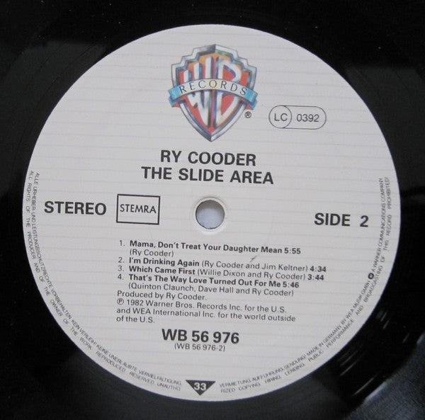 Ry Cooder : The Slide Area (LP, Album)