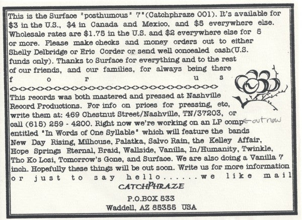 Surface (11) : Posthumous (7")