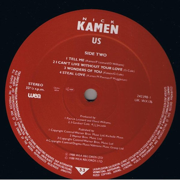 Nick Kamen : Us (LP, Album)