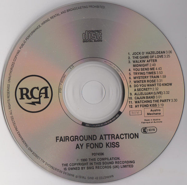 Fairground Attraction : Ay Fond Kiss. (CD, Comp)