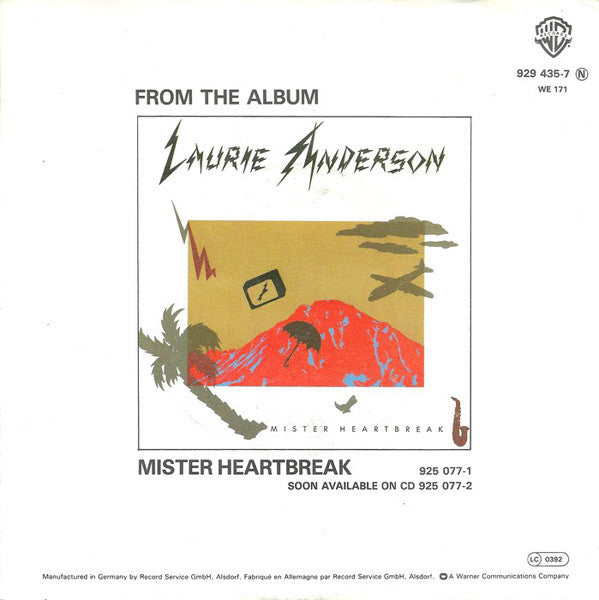 Laurie Anderson : Sharkey's Day (7", Single)