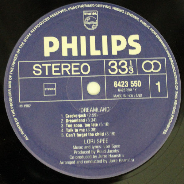 Lori Spee : Dreamland (LP, Album)