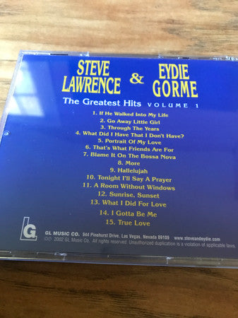 Steve & Eydie : The Greatest Hits Volume 1 (CD, Comp, RE)