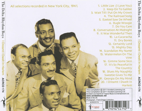 The Delta Rhythm Boys : I Dreamt I Dwelt In Harlem (CDr, Album, Comp)