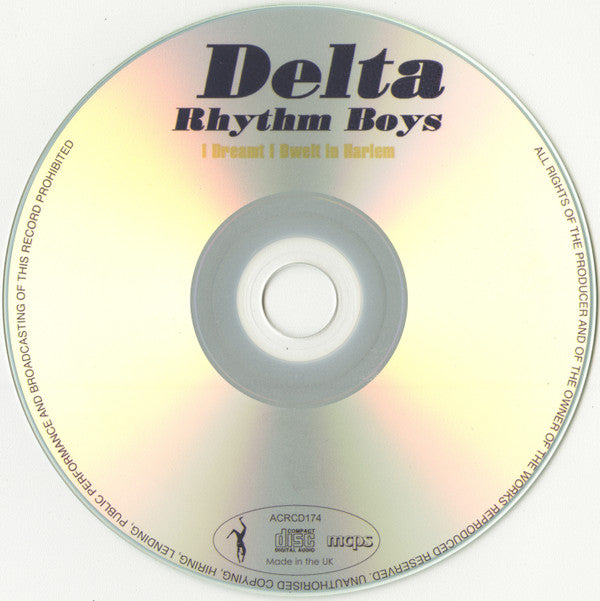 The Delta Rhythm Boys : I Dreamt I Dwelt In Harlem (CDr, Album, Comp)