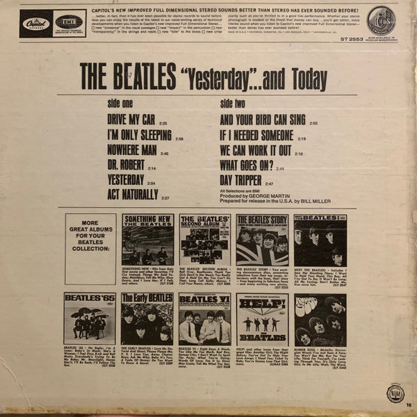 The Beatles : Yesterday And Today (LP, Album, Comp, 16)