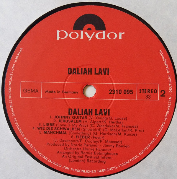 Daliah Lavi : Daliah Lavi (LP, Album)