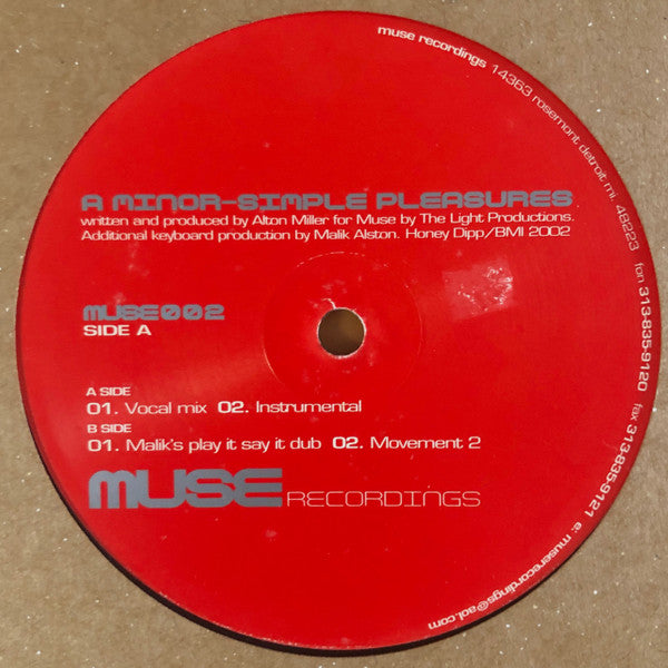 Alton Miller : A Minor - Simple Pleasures (12")