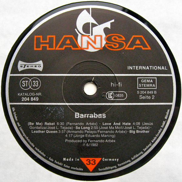 Barrabas : Bestial (LP, Album)