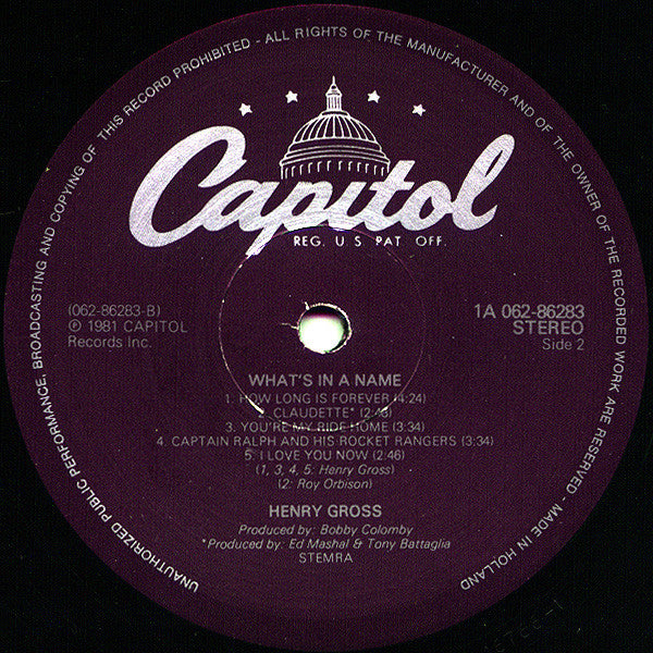 Henry Gross : What's In A Name (LP, Album)