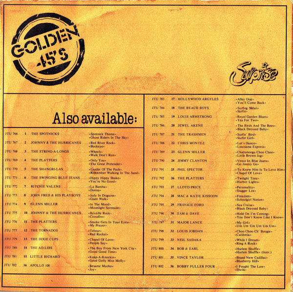 John Fred & His Playboy Band : Judy In Disguise / Giant Walk (7", Single)