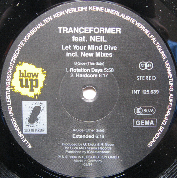 Tranceformer : Let Your Mind Dive (12")