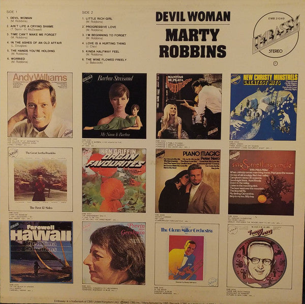 Marty Robbins : Devil Woman (LP, Album, RE, Blu)
