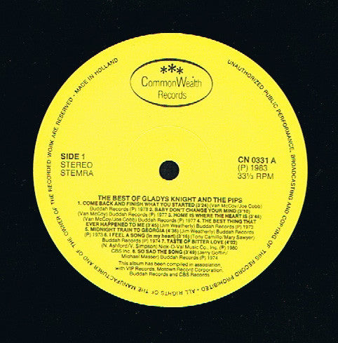 Gladys Knight And The Pips : The Best Of Gladys Knight And The Pips (LP, Comp)