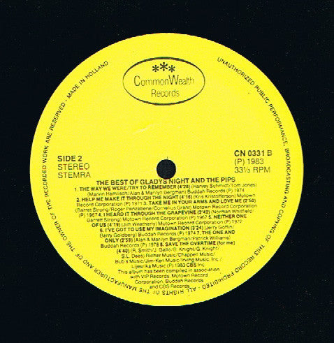 Gladys Knight And The Pips : The Best Of Gladys Knight And The Pips (LP, Comp)