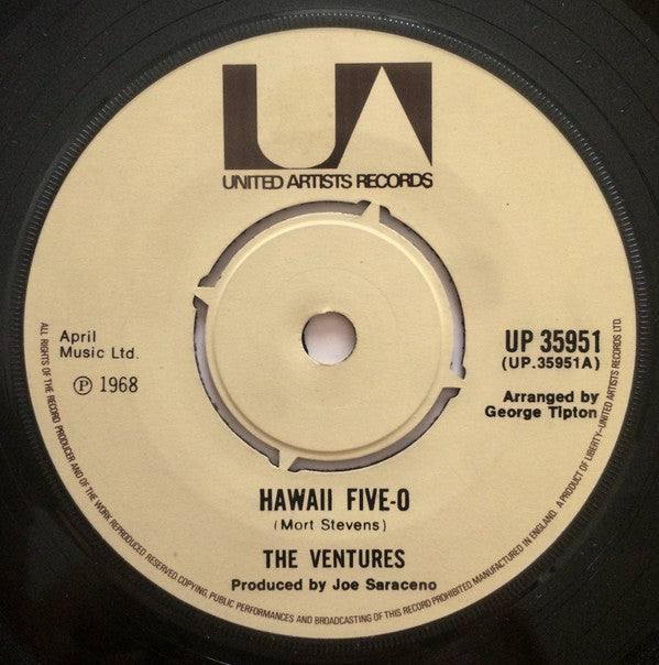 The Ventures : Hawaii Five-O (7", Single, RE)