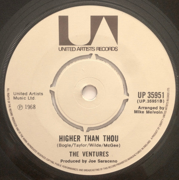 The Ventures : Hawaii Five-O (7", Single, RE)