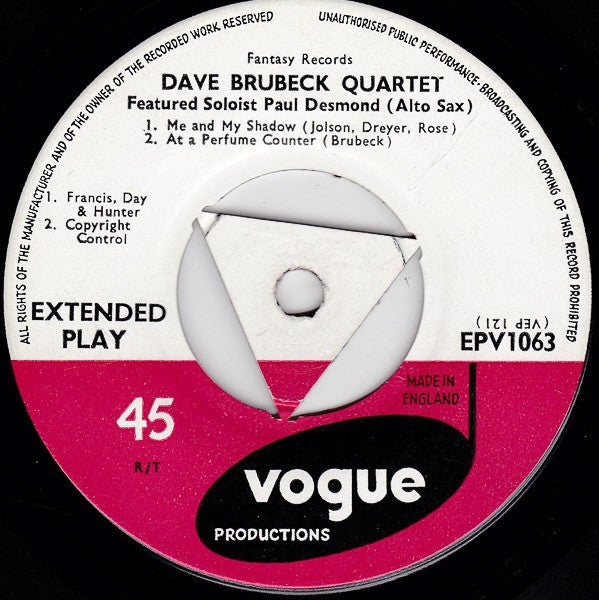 The Dave Brubeck Quartet : Dave Brubeck Quartet (7", EP)