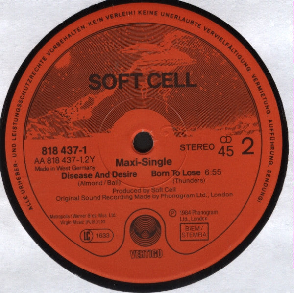 Soft Cell : Down In The Subway (12", Maxi)