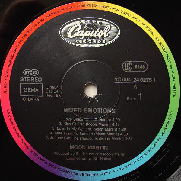 Moon Martin : Mixed Emotions (LP, Album)