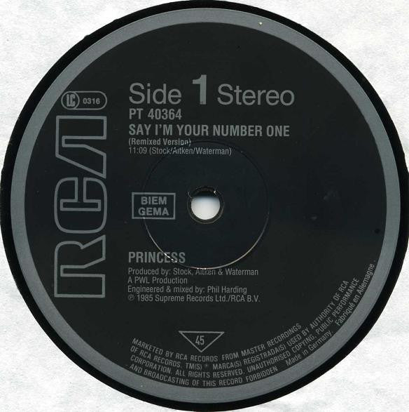 Princess : Say I'm Your No. 1 (12")