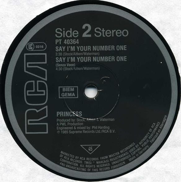 Princess : Say I'm Your No. 1 (12")