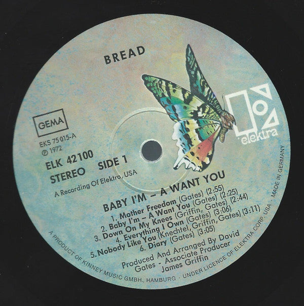 Bread : Baby I'm-A Want You (LP, Album, Gat)