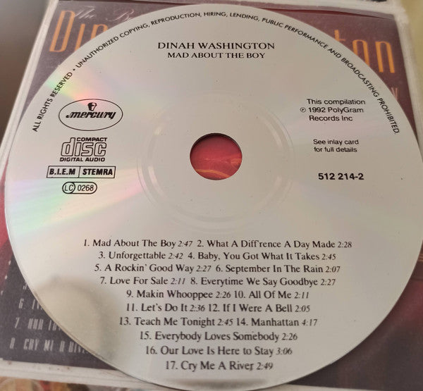 Dinah Washington : The Best Of - Mad About The Boy (CD, Comp, RE, RP)