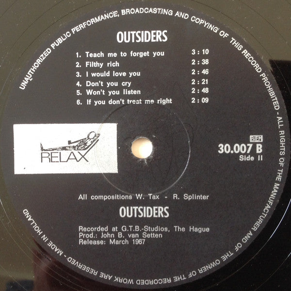 The Outsiders (5) : Outsiders (LP, Album, Bla)