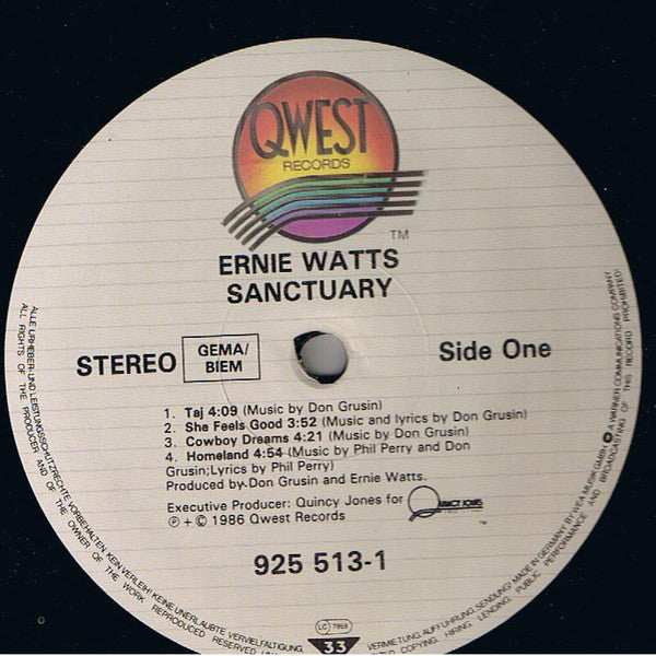 Ernie Watts : Sanctuary (LP, Album)