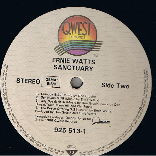 Ernie Watts : Sanctuary (LP, Album)