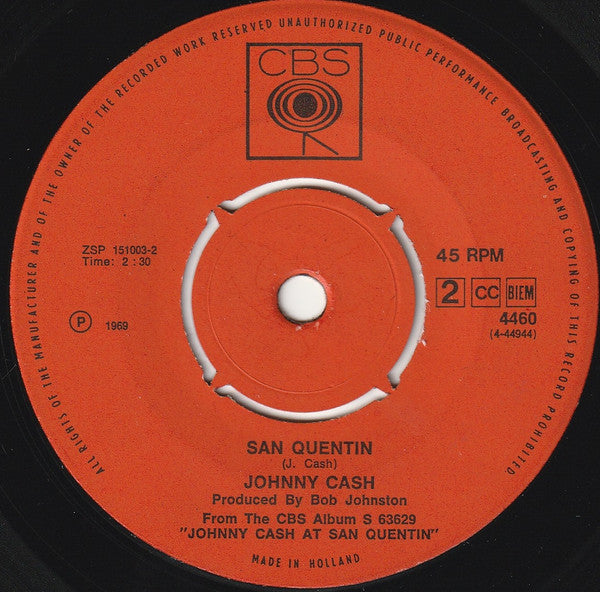Johnny Cash : A Boy Named Sue (7", Single, 4-P)